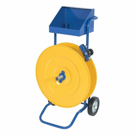 VESTIL Steel Heavy Duty Strapping Cart, 22-5/16" x 25" x 41-5/16", Blue/Yellow STRAP-PS-HD